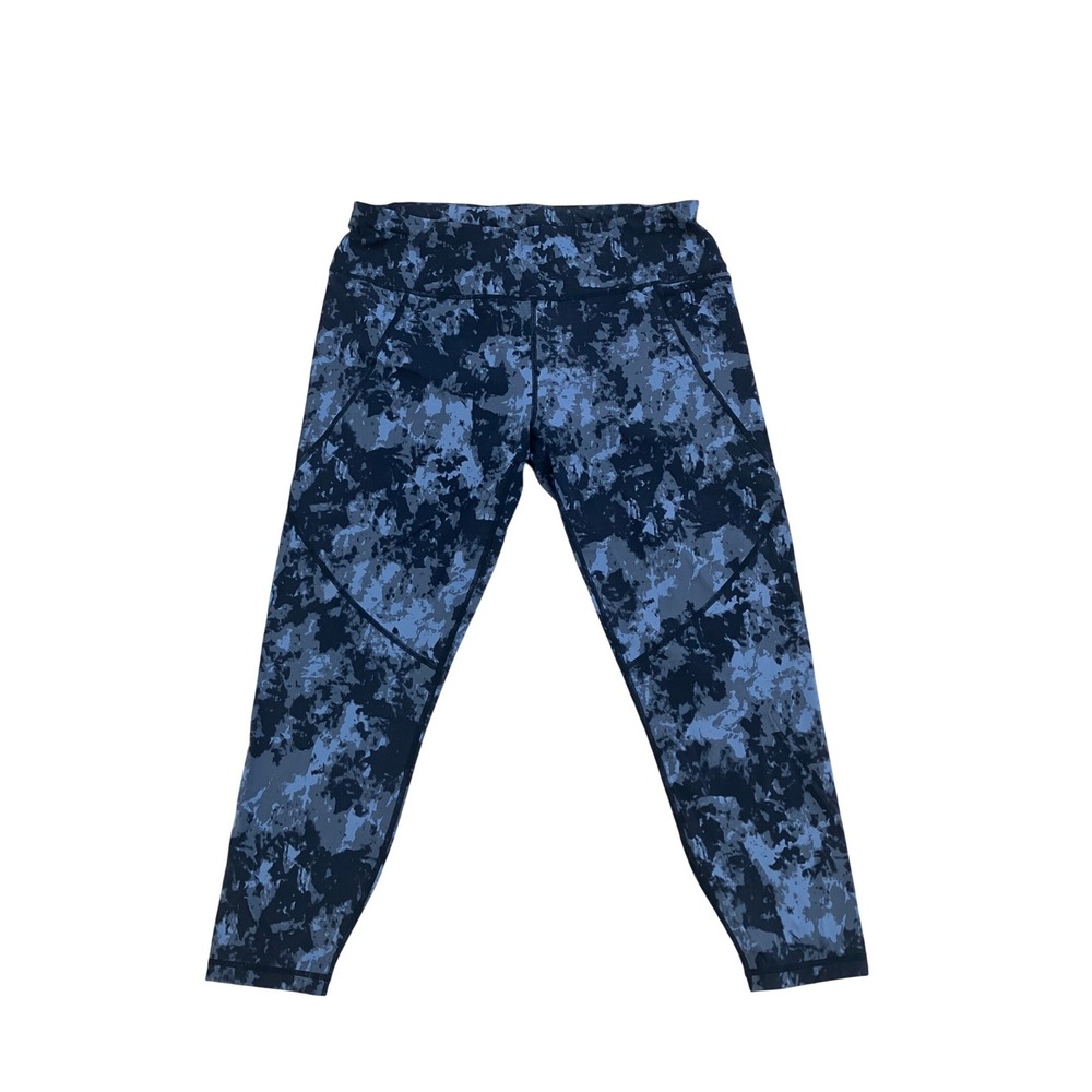 Sweaty Betty Power Leggings XXL Blue Camo High Waist 7/8 Pocket